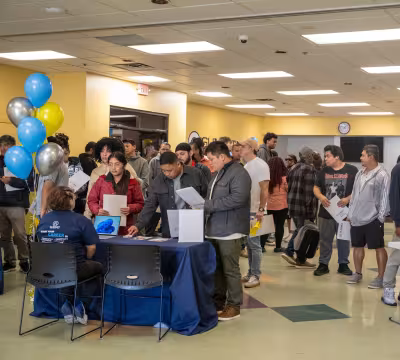 prospective students attending an open house