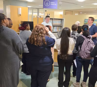 Summit healthcare students on a tour of Regions Hospital