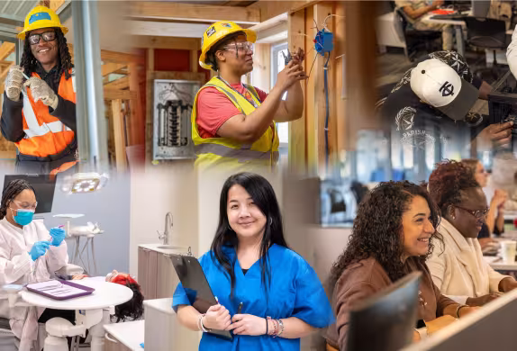 photo collage of students in Summit's training areas