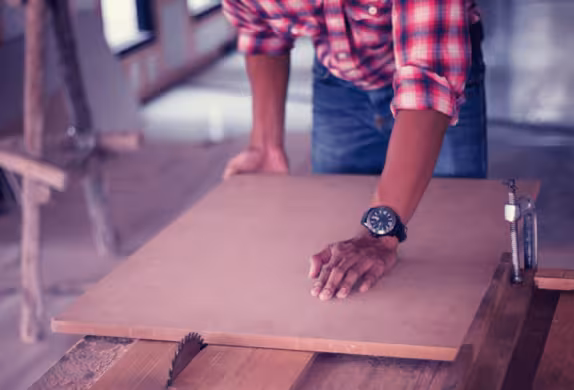 Person using a table saw