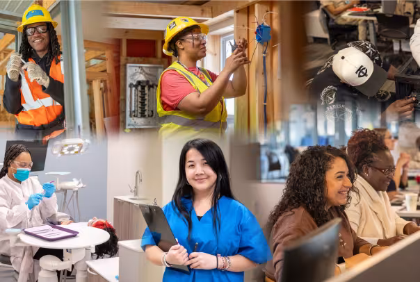 photo collage of students in Summit's training areas