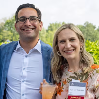 photo of board member, Kirsten Walstien, at Summit's annual Summer Party with her husband