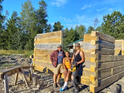 Beth Halverson and students at Steger Wilderness Center