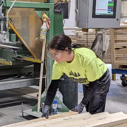 Veronica working at Simonson Lumber