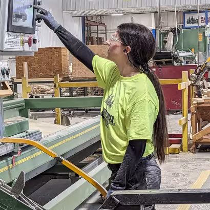 Veronica working at Simonson Lumber