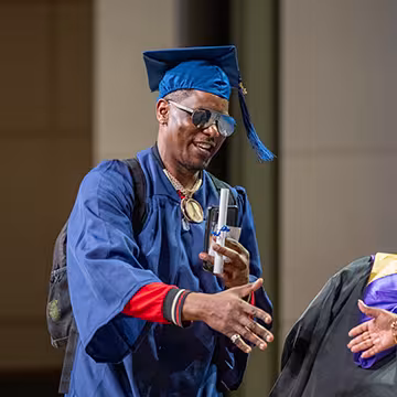 GED graduate at commencement