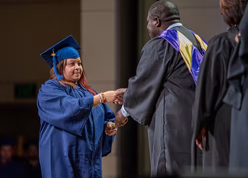 GED graduate at commencement
