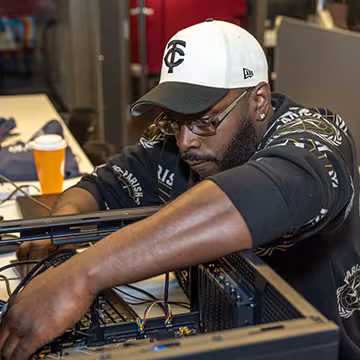 IT student in classroom