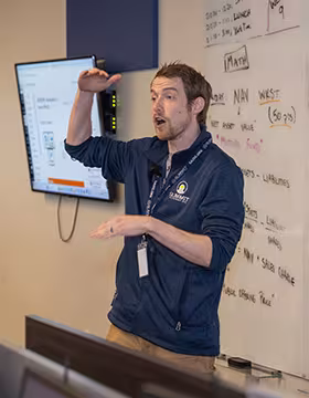 financial services instructor in the classroom