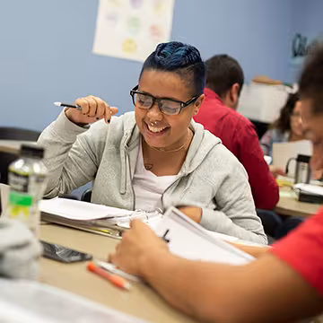 GED student in classroom